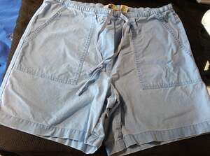 L.L.Bean Women's Vintage Light Blue 100% Cotton Pull-On Shorts with Drawstring